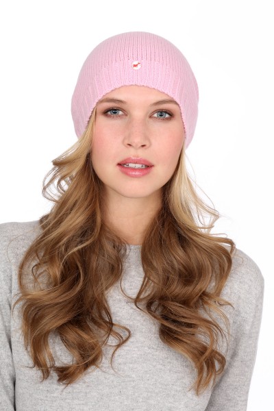 Fine Knit Cashmere Cap rosy pink