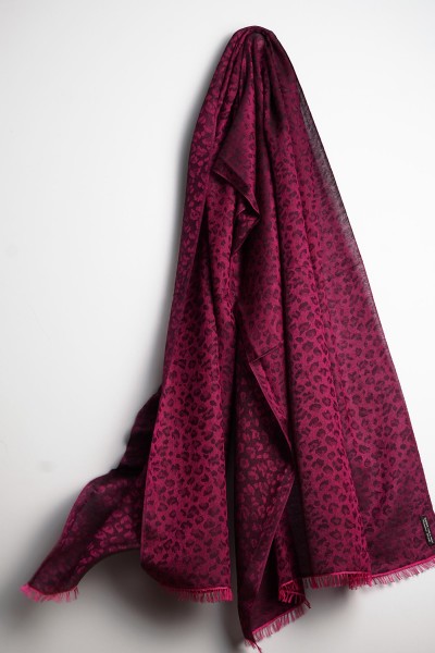 Water-Pashmina Leopard very berry