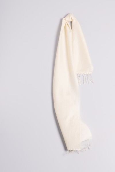 Pashmina 30x150cm laine blanche
