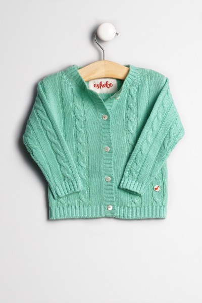 Cardigan pour bébés en mint